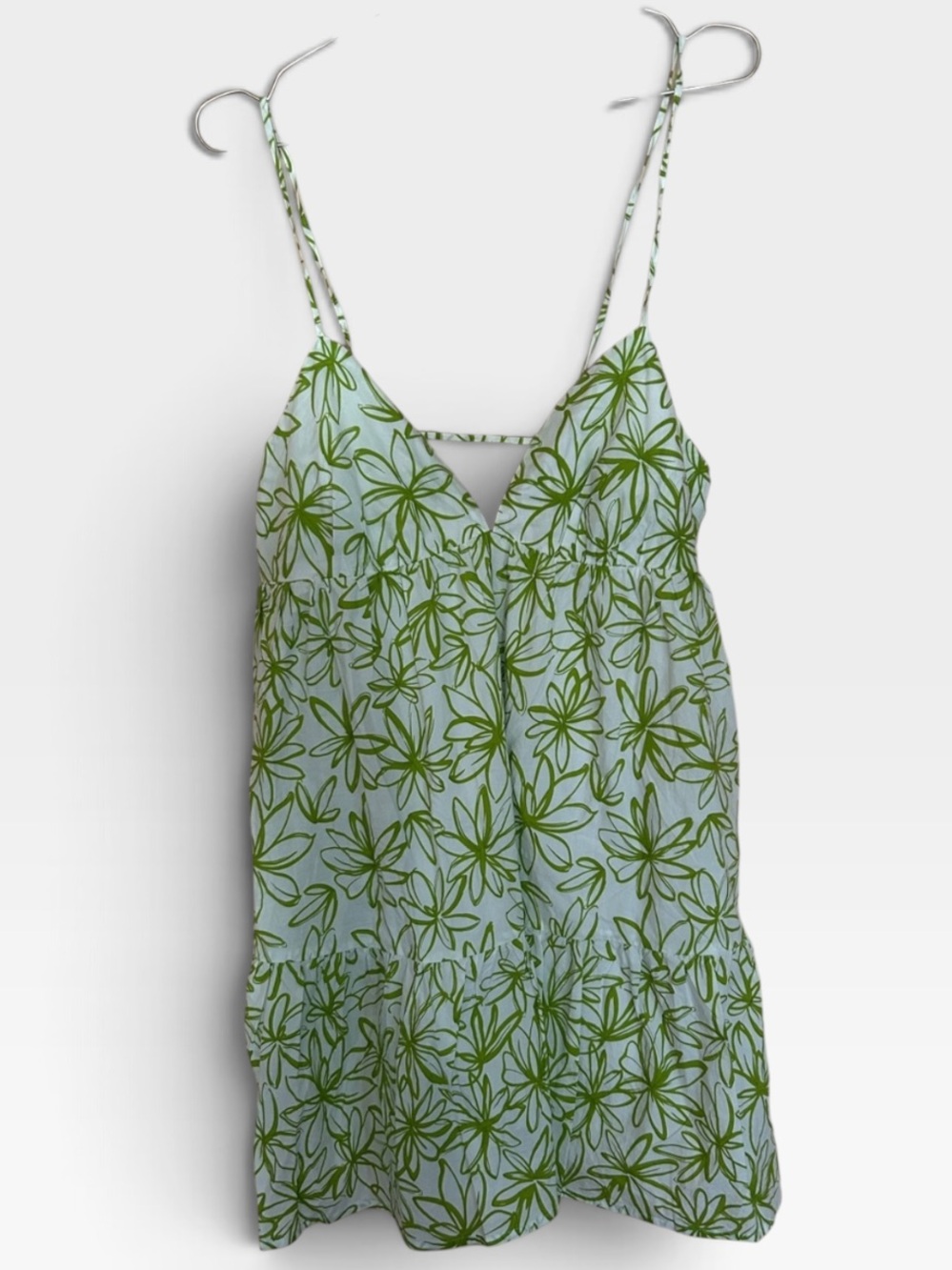 NIA Green Floral Spaghetti-Strap Cami Top SIZE LARGE NEW WITH TAGS